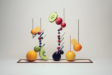 Minimalist Fruit Placement: A Vibrant Ode to Freshness and Simplicity in Still Life