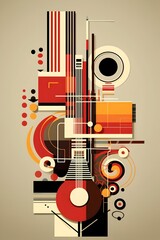 Modern Music Concept in Vibrant Graphic Design Style with Copy Space