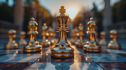 Chess game concept of business ideas and competition and strategy ideas concep - obrazy, fototapety, plakaty