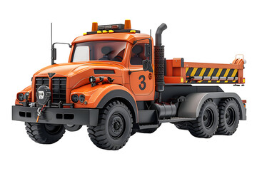 A 3D animated cartoon render of a small tow truck with oversized wheels and a winch.