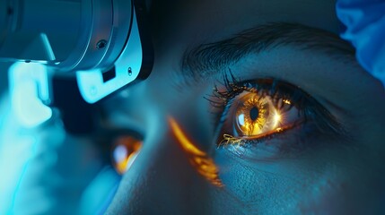 the precision of laser eye surgery - obrazy, fototapety, plakaty