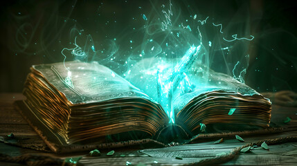 Photo of book of the universe opened magic book