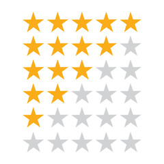 Product rating or customer review with gold stars flat vector icons for apps and websites. isolated on white background.
