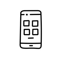 Hand Drawn flat icon for mobile app