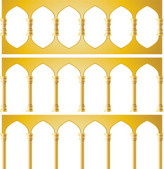 illustration Golden luxury marble classic arch with columns