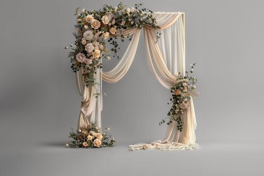 arches floraux romantiques boh&egrave;mes beiges
