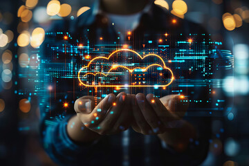 stock market graphic, business intelligence integration, cloud service, and analytics network.