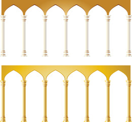 illustration Golden luxury marble classic arch with columns