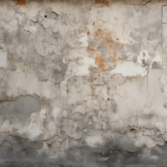 The old cement walls have peeling paint and decay over time.