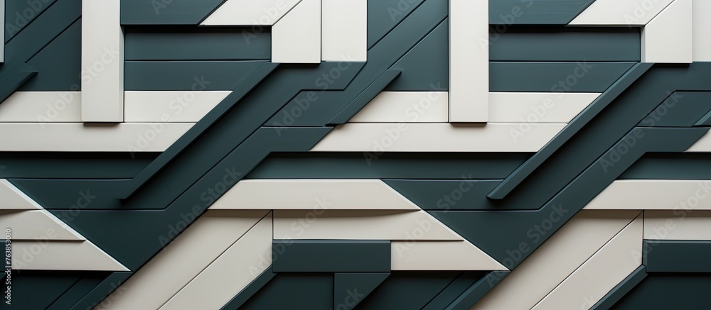 Poster capture a close-up image showcasing a detailed pattern of alternating white and green on a wall