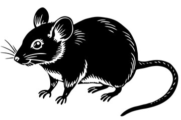 mouse silhouette  vector and illustration