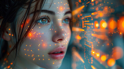 Combining technology with art, this image shows colorful bokeh over a tech circuit board backdrop evoking curiosity and creativity