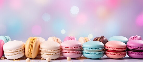 Obraz premium A close up of a row of colorful macarons