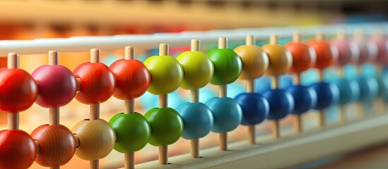 Colorful abacuse with wooden stick