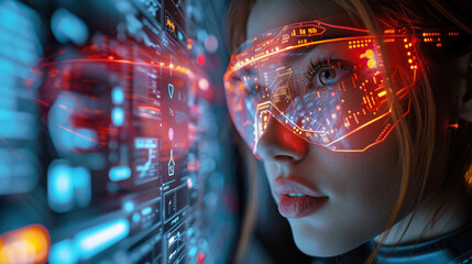 The sharpness of a futuristic dashboard interface contrasts with the haziness at the periphery