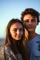 portrait of a beautiful young couple out for a day at the beach