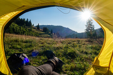 Camping in the Carpathian Mountains in Romania