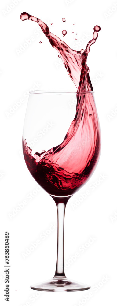 Wall mural red wine splash over white background