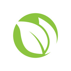 Green leaf logo vector template element symbol design