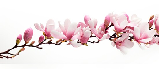 Pink flower on branch - obrazy, fototapety, plakaty