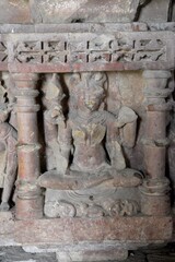 Ancient stone carvings at UNESCO World Heritage site, Khajuraho temples, Madhya Pradesh, India.