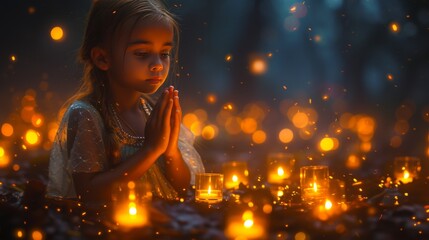 Fototapeta premium Hands hold a beautifully ornate lantern aloft, amidst a backdrop of vibrant lanterns in a festive night market. The warm light contrasts the twilight, creating an enchanting atmosphere.