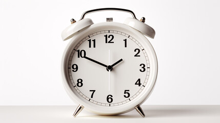 Alarm clock isolated on white background. Time concept. Close up.