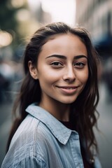 cropped shot of an attractive young woman in a city - obrazy, fototapety, plakaty