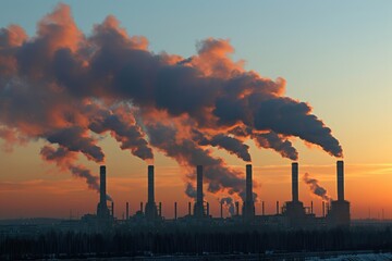 Air pollution from industries process professional photography