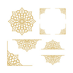 Mandala Wedding Ornament Gold Vector Designs