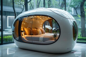 Smart house with a futuristic concept