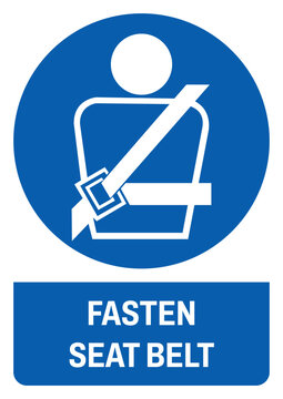 ISO mandatory safety signs fasten seat belt size a4/a3/a2/a1
