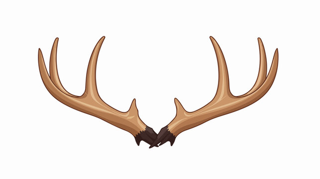 Elk horn vector icon.Color vector icon isolated on white