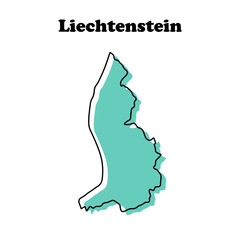 Stylized simple tosca outline map of Liechtenstein