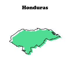 Stylized simple green outline map of Honduras