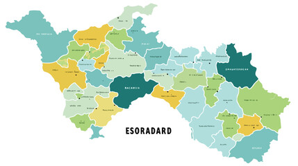 Federal subject map of krasnodar Russia flat vector