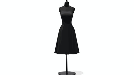 Female black mannequin on metal stand for dressmaker