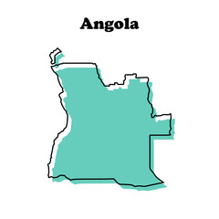 Stylized simple tosca outline map of Angola