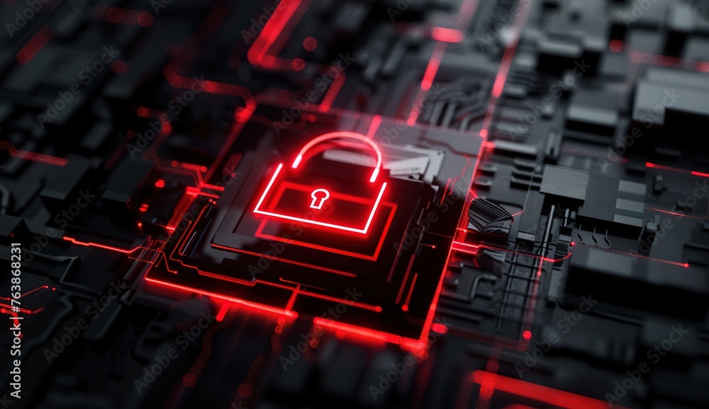 Poster digital fortress: a vivid representation of cybersecurity and data protection in a network of encryp
