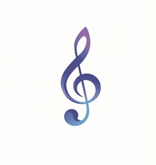 Elegant gradient treble clef symbol illustration