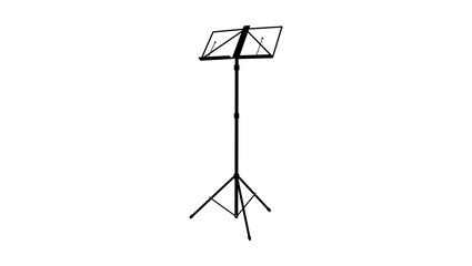 music stand, black isolated silhouette