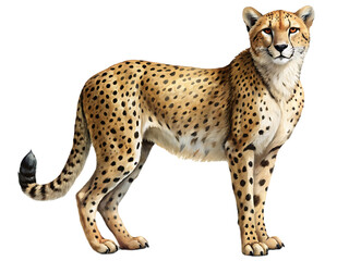 Cheetah sitting isolated on transparent background