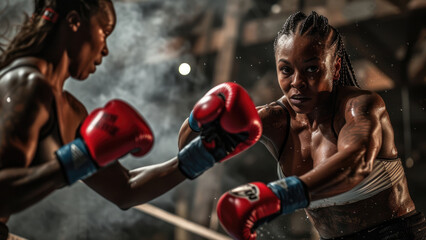 Fototapeta na wymiar Rejuvenating Relaxation: Post-Boxing Bliss for the Female Fighter