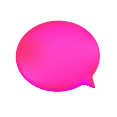 Vector 3d realistic render pink round speech bubble balloon