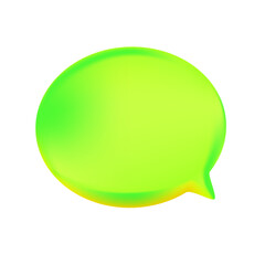 Vector 3d realistic render green round speech bubble balloon