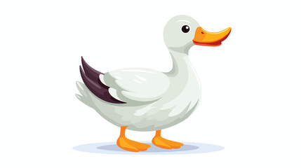 Fun duck flat vector isolated on white background