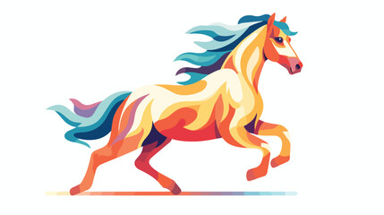 Obraz na płótnie Canvas Fun horse flat vector isolated on white background -