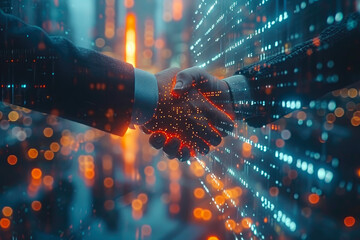 Corporate Collaboration: Technology and Handshake Harmony