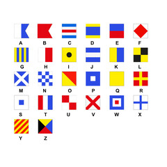 Ensemble des lettres de l'alphabet  du Code maritime international