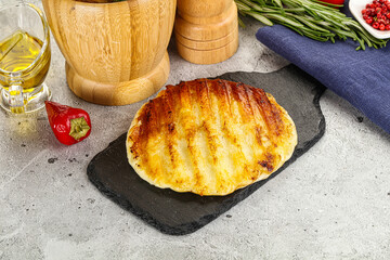 Grilled Greek traditional cheese - haloumi